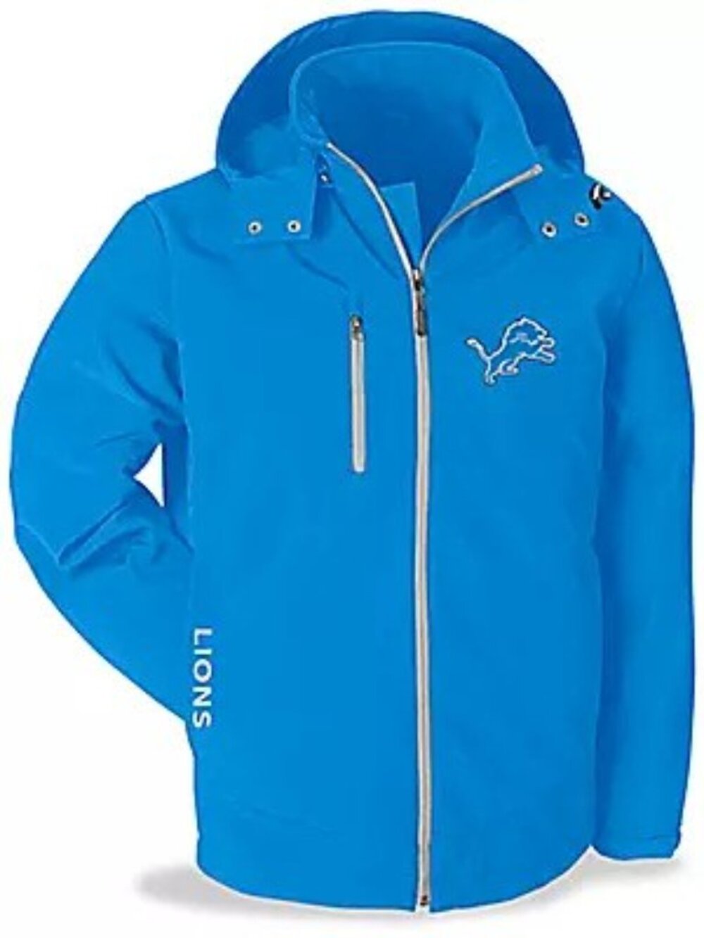 NFL Team Apparel Detroit Lions Blue Soft Shell Hooded Jacket NWT Men's XL